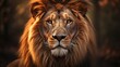a portrait majestic lion in its natural habitat, AI Generative