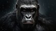 a photo wise and gentle gorilla, emphasizing its expressive eyes and powerful physique, AI Generative