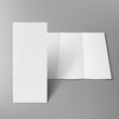 Square Blank Open Three Fold Brochure Or Leaflet