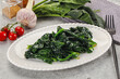 Coocked green spinach with oil