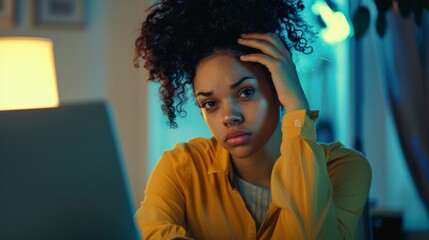 Wall Mural - Woman Feeling Stressed at Work.