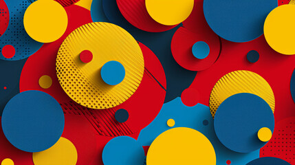 Wall Mural - A colorful background with many different colored circles. The circles are of various sizes and colors, creating a vibrant and lively atmosphere. The image seems to be inspired by abstract art