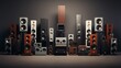 Different  types speakers UHD wallpaper