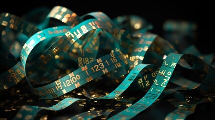 Poster - A close-up photo of a stock market ticker tape with rapidly rising and falling numbers, representing the volatility of the stock market.