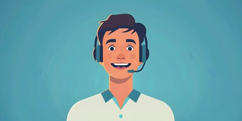 Poster - friendly customer service staff member developing a series of customer service training videos for v
