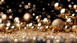 A close up of a bunch of shiny gold balls on top of each other, AI