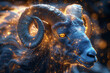 Mystical Glowing Ram Portrait