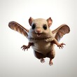 A Flying Squirrel Captured in Mid-Glide Against an Isolated Background: A Snapshot of Aerial Adaptation and Grace






