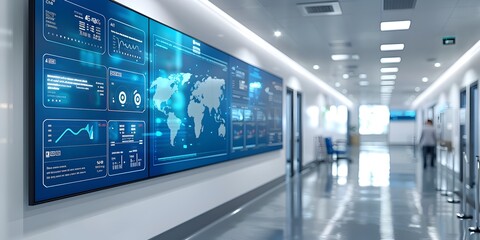 Poster - Wall Sized Digital Health Monitor Displaying Critical Patient Data in Kidney Treatment Center