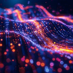 Poster - Mesmerizing Fiber Optic Strands Illustrating High Speed Data Connectivity Across the Digital Landscape
