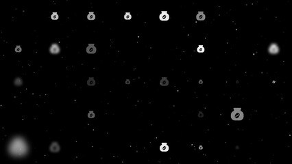 Poster - template animation of evenly spaced instant coffee symbols of different sizes and opacity. animation