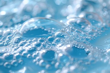 Wall Mural - High-resolution image showing water droplets in detailed clarity, emphasizing their round shapes and the light reflections on their surfaces