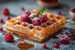 Delicious Belgian Waffle with Berries