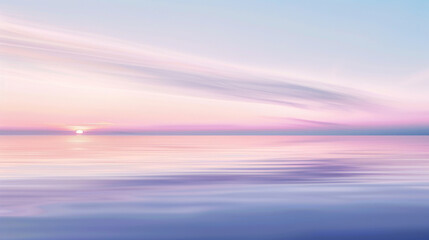 Poster - Tranquil pastel sunset with smooth water surface, evoking calmness