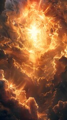 Poster - Powerful and Radiant Light Explosion Igniting Dramatic Cosmic Visual Storytelling