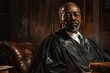 distinguished african american judge exuding confidence and authority digital painting