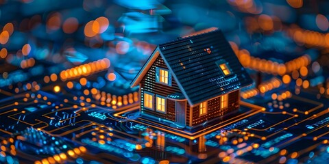 Poster - integrated home automation system conceptual design with interconnected security lighting and entert