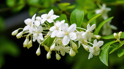 Sticker - white spring flowers background.