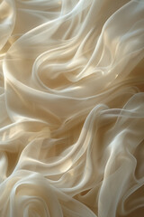 Poster - Soft silk-like waves in a gentle ivory, conveying ease and smooth integration of new technologies,