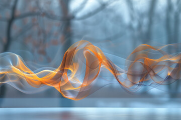 Aufkleber - Ribbon-like waves weaving through the air, suitable for connectivity and network themes,