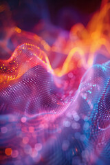 Aufkleber - High-energy abstract waves resembling digital glitches, suited for cybersecurity concepts,