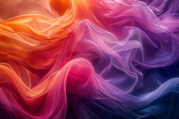 Aufkleber - Generate a visual representation of abstract forms that seem to dance and sway in response to an unseen rhythm, employing bright and contrasting colors,