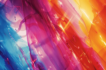 Poster - Design an abstract artwork featuring sharp, jagged lines that seem to pulse and flicker, using a palette of neon colors,