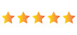 Five stars customer product rating review flat icon for apps and websites, vector. Five stars rating.
