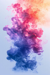 Sticker - A splash of watercolor hues blending into each other, creating a soft yet impactful visual for beauty products,