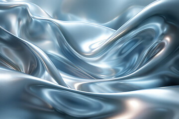 Aufkleber - A sleek banner featuring silver metallic waves, giving a sense of advanced technology and futuristic design,
