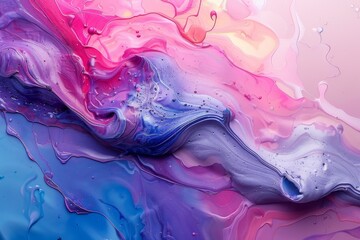 Poster - The image showcases a captivating blend of swirling blue and pink hues, evoking a sense of movement and artistic expression in an abstract artistic composition
