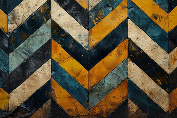 Poster - A chevron pattern with sharp peaks, each alternating in color to enhance visual impact,