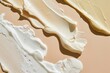 Cosmetic skincare smears cream backgrounds dessert.
