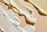 Fototapeta Panele - Cosmetic skincare smears cream backgrounds dessert.