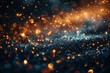 The image captures a mesmerizing display of glowing bokeh lights and particles, resembling a festive firework or a cosmic space event