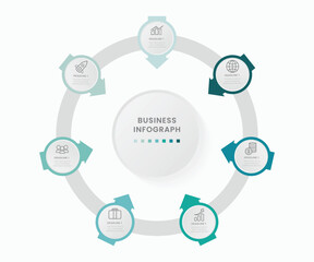 Poster - 7 Step business infograph process chart