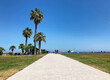 view of Tommasi di Lampedusa Park and sea in Palermo. hot summer day outdoors by seashore