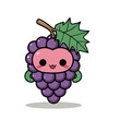isolated Illustration of Grapevine - Fresh Grape Bunches on Leafy Vine, vector eps 10