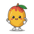 Kawaii Chibi Style Cartoon Mango Fruit Character - Funny Food Illustration vector eps 10 Format