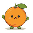 Cartoon Orange Fruit Character - Funny Food kawaii chibi style Illustration in PNG Format