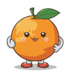 Kawaii Chibi Style Cartoon Orange Fruit Character - Funny Food Illustration in PNG Format