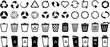 Trash can vector icon set.Bin and trash can png icons. Recycling icons. Recycle logo. Vector trash can symbol. Garbage tank. Wastebasket. Dustbin icon.Delete. Set of arrow recycle. 
