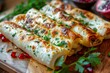 Thinly Rolled Dough, Qutab, Kutab or Gozleme with Cheese and Greens, Traditional Turkish Dish