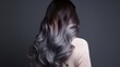 beautifull young girl with beautifully styled hair with ombré coloring