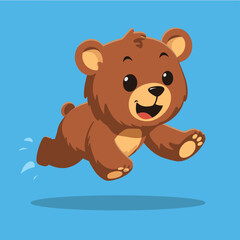 Wall Mural - Cute bear simple flat style vector illustration