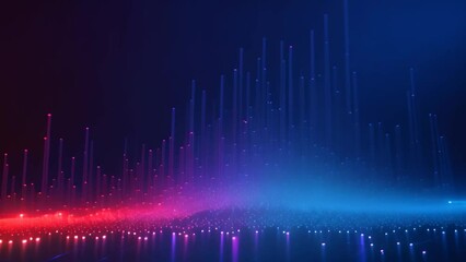 Poster - abstract technology background with blue and red equalizer, vector illustration, Abstract background in science and technology