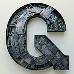 Wall Mural - Mechanical letter C made of industrial parts