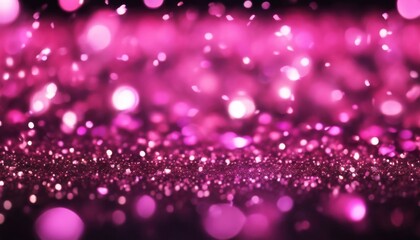 Wall Mural - 'panorama shiny defocused Abstract background glowing sparkles. New glitter pink black. backdrop year holiday Falling Christmas confetti glistering black dark design'