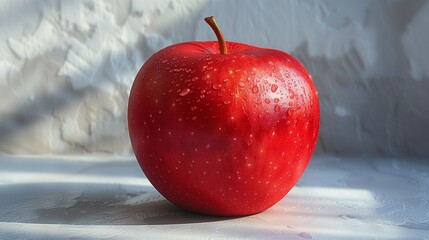 Poster - Perfect Red Apple on White Background, generative ai