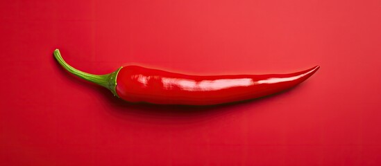 Poster - Red chili pepper on crimson background